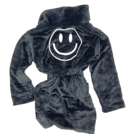 Victoria's Secret PINK Cozy Plush Short Robe (US, Alpha, Medium, Large, Regular, Regular, Black/White)