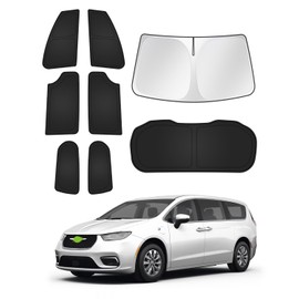 Canvcle Sunshades for Chrysler Pacifica 2017-2025 2026 Accessories Windshield Sun Shade Side Rear Window Shade Cover Sun Visor Shield Privacy Protection Keep Vehicle Cool Black 8PCS