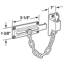 Defender Security U 11093 Keyed Diecast Chain Door Guard, 3-1/4", Satin Nickel Finish