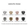 Malahill Cubic Zirconia Charm Beads for Jewelry Making, Leopard Head