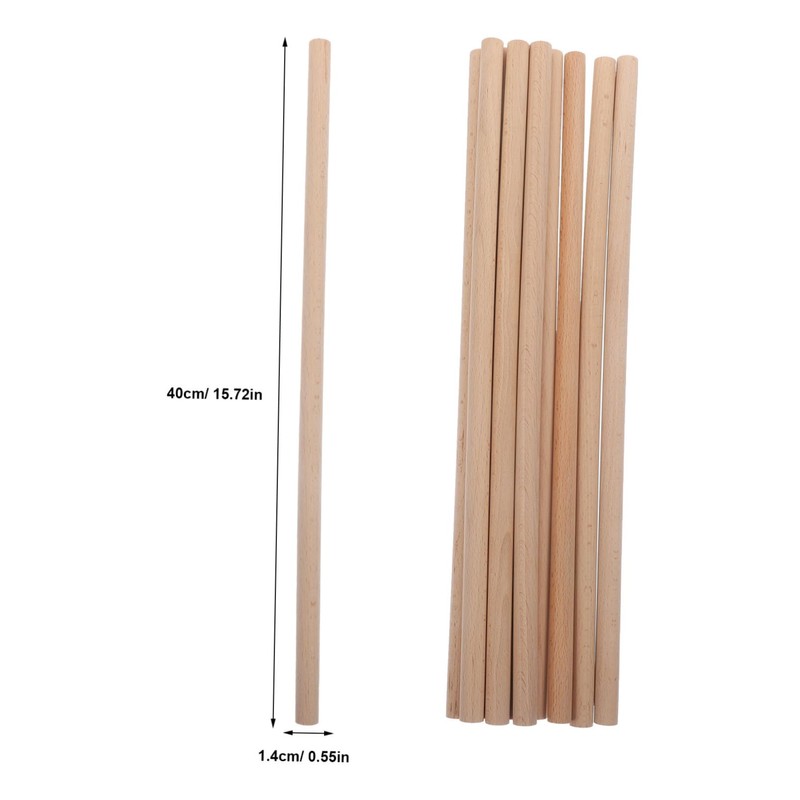 COHEALI DIY Wood Stick Kit 40cm Wooden Craft Stick Assortment