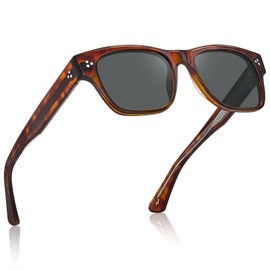 CARFIA Fashion Polarised Mens Sunglasses UV400 Protection Modern Retro Acetate Square Shades Driving Eyewear