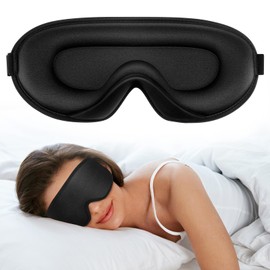 Cverny Sleep Mask, 3D Contoured Blackout Eye Masks for Sleeping, Zero Pressure Night Mask with Adjustable Strap, Soft Comfortable Breathable Lightweight Eye Covers for Adult Men Women Travel Airplane