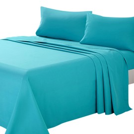 ARTALL Soft Microfiber Bed Sheet Set 4-Piece with Deep Pocket Bedding - Queen, Teal