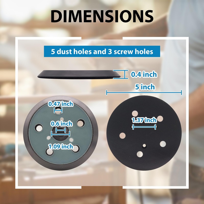 5 Inch Sander Replacement Pad 2 Pack, Competiable with Porter