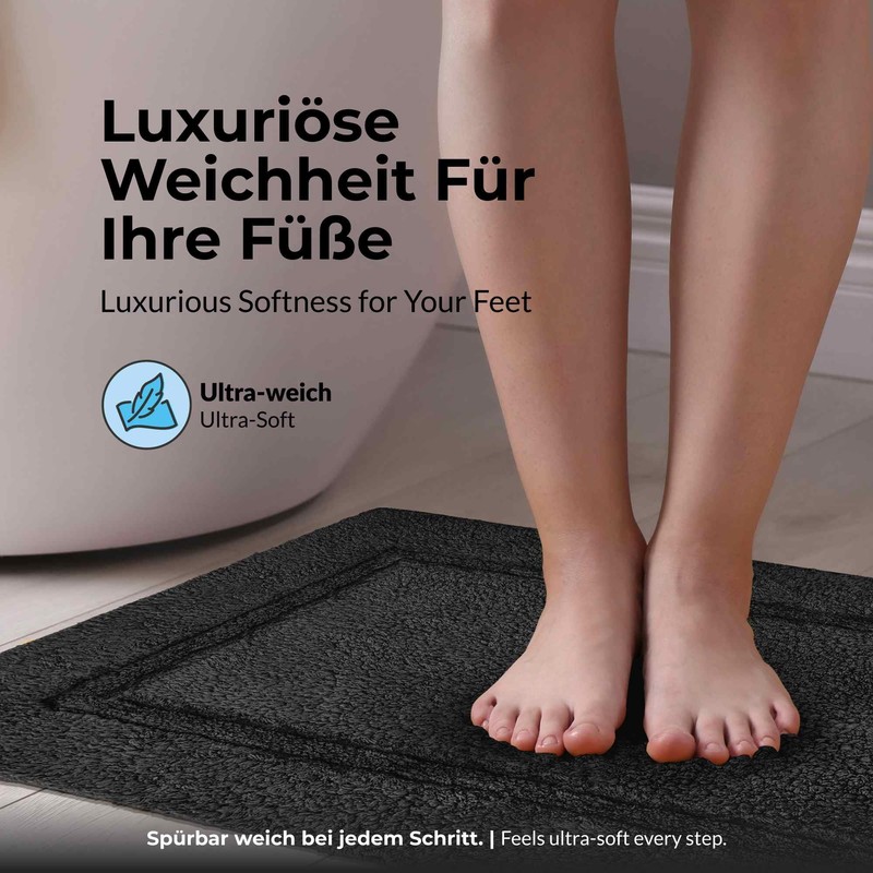 etérea Kiara Cotton Bath Mat, Toilet Mat, Washable Ökotex 100