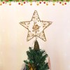 Christmas Star Tree Topper, 10.0 in Gold Glittered Star Tree