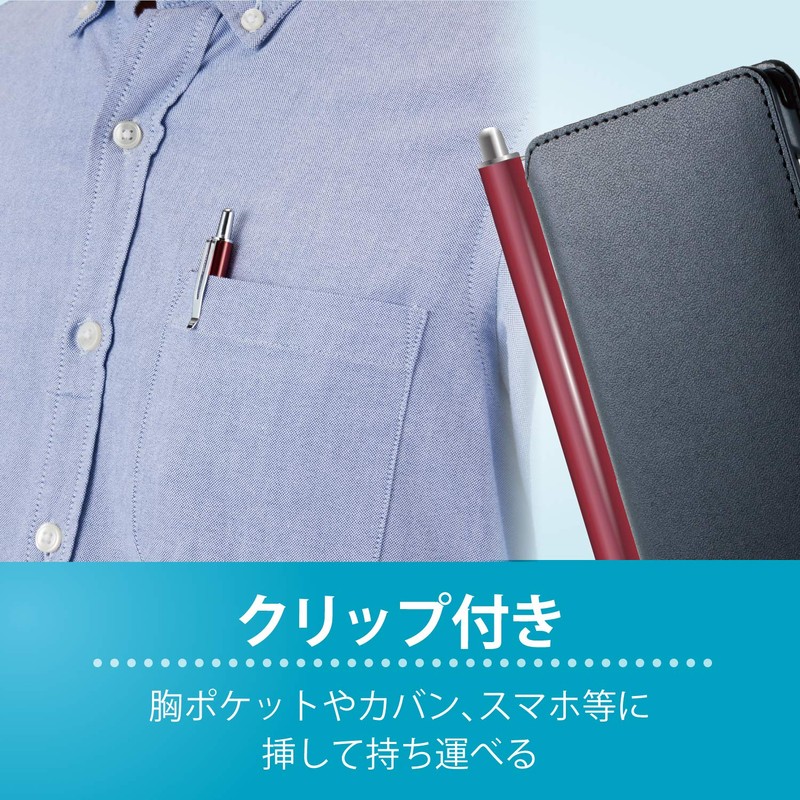 Elecom P-MTTPF01RD Touch Pen with Strap Retractable [For Smartphone/Tablet] Conductive