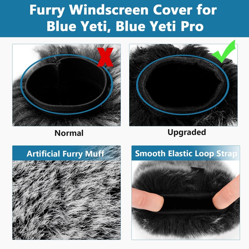 Microphone Cover, Compatible with Blue Yeti, ChromLives Microphone Windscreen Foam
