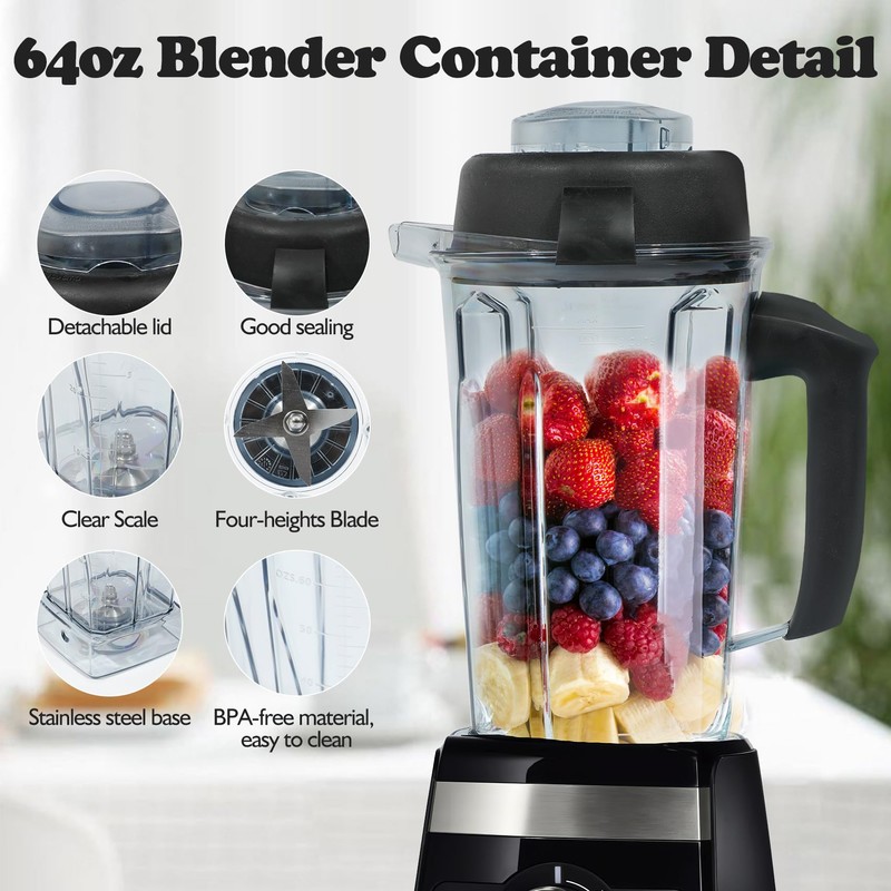 Nikkar Blender Pitcher 64oz Replacement Pitcher Compatible with 5200 6300