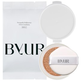 ByUR Serum Fit Full Coverage Glow Cushion, Foundation, Transparent, Shiny Skin, Essence Formulation, Moisturizing, Drying, Korean Cosmetics, Coverage, Pores, Base Makeup, Sunscreen SPF40 PA++ (Refill