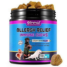 Dog Allergy Chews for Dogs - 150pc Soft Chews Itch Immunity Treats for Dog Soothe Itchy Paws, Eyes, Ears, Skin - Supports Seasonal Itching Relief, Itching, Licking, Scratching, 150pcs/Duck