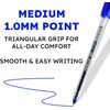 Pensan 2021 Ballpoint Pens, 1.0mm Medium Point, Ergonomic Triangular Grip,