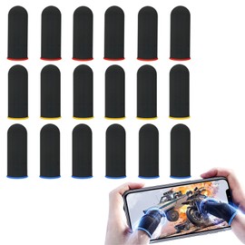 LKCCTK Finger Sacks for Games, 18 Pieces, Fiber Ultra-Thin, Ultra Sensitive, Anti-Slip, Anti-Fingerprint, Improved Operation, Compatible with All Smartphone Games