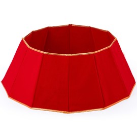 JellyArch Christmas Tree Collar, Foldable Christmas Tree Ring Xmas Tree Stand Base Cover Collapsible Christmas Tree Bottom Cover for Holiday Artificial Christmas Tree Decoration(Red,Velvet)