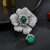 AILONMEI Silver Holiday Brooches For Women Fashion Large Camellia Brooch
