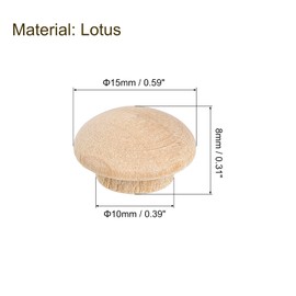 uxcell 80Pcs Wood Button Plugs, 10mm/0.39" Hardwood Screw Hole Plug Mushroom Wooden Caps Buttons Wood Plug for Furniture Woodworking Craft Decor (15mm x 10mm)