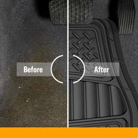 Armor All 2-Piece Truck Floor Mats, Heavy-Duty All-Weather Mats for Trucks — Black
