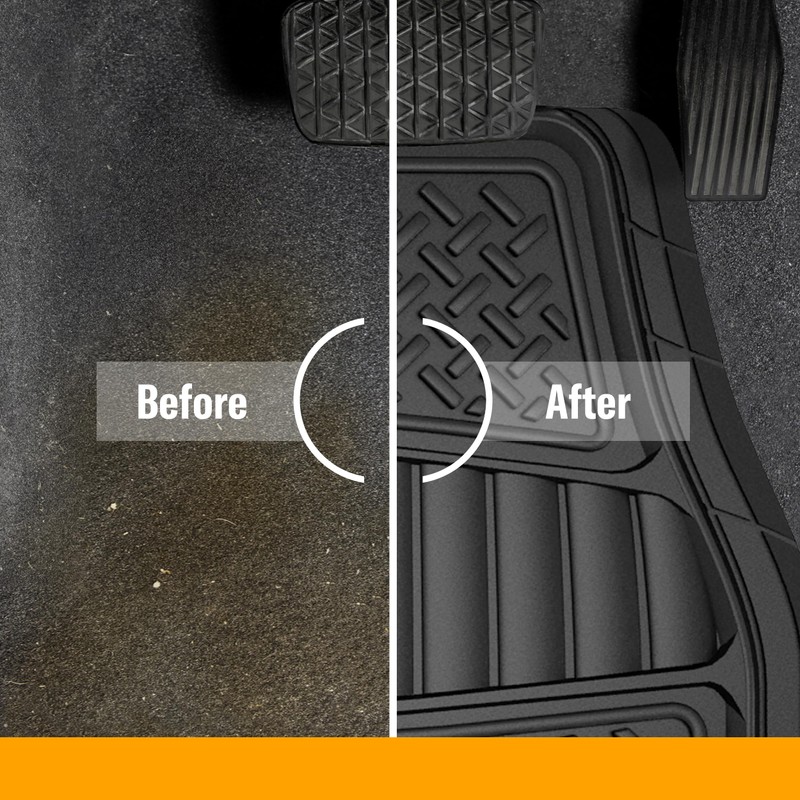 Armor All 2-Piece Truck Floor Mats, Heavy-Duty All-Weather Mats for