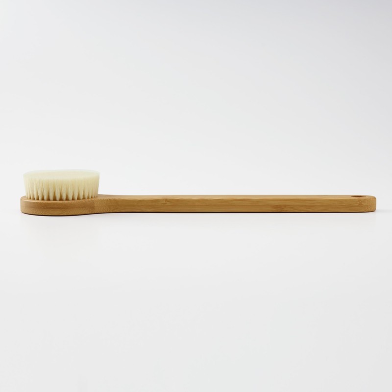 Bamboo Wood Shower Brush, L, Total Length: Approx. 14.4 inches