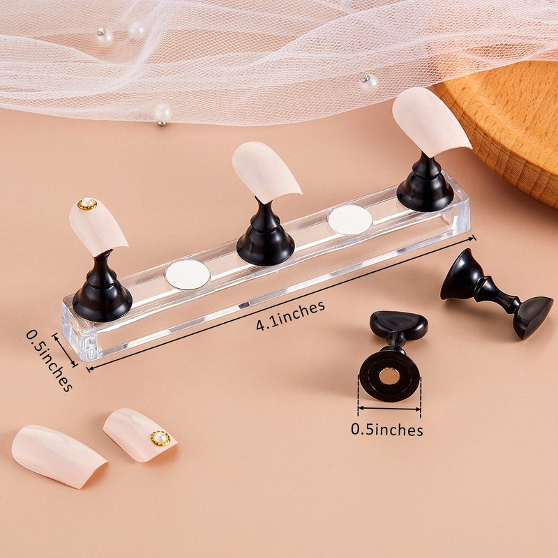 2 Sets Acrylic Nail Display Stand Nail Tip Practice Holder