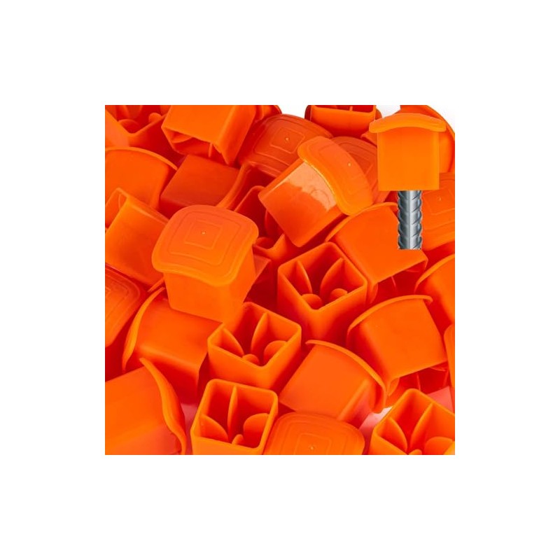 Sukh Rebar Caps - 60Pcs Orange Mushroom Safety Cover for