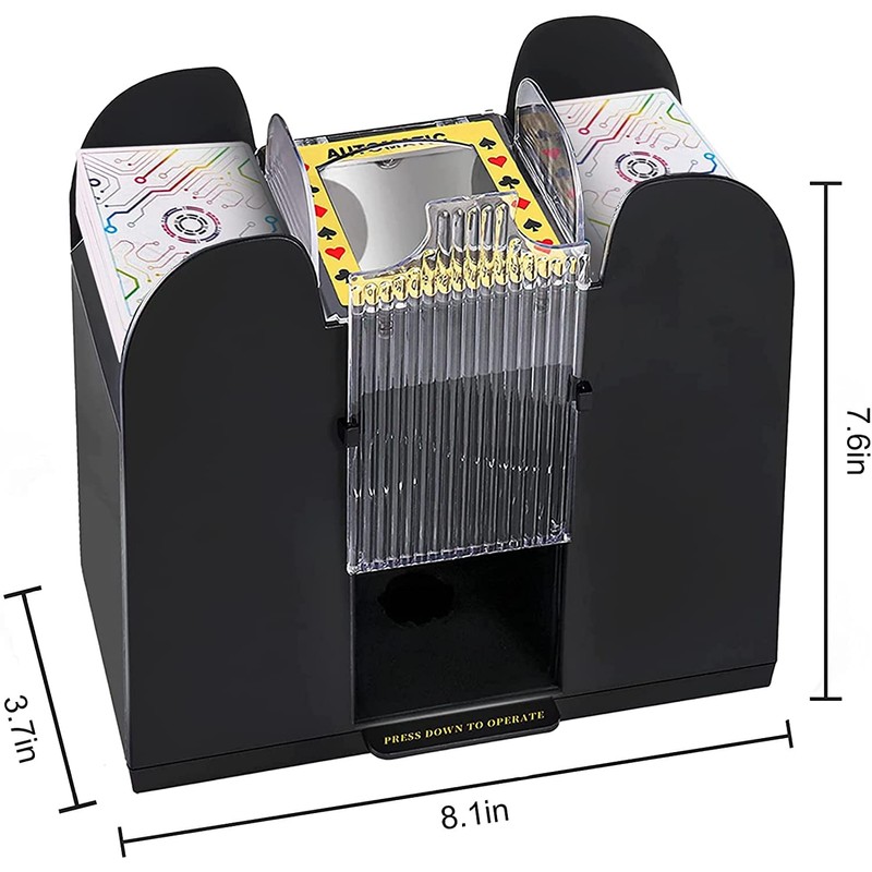 Nileole 6 Decks Automatic Card Shuffler, Battery-Operated for UNO,Phase10, Texas
