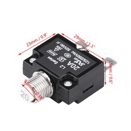 Thermal Circuit Breakers,Push Button Circuit Breaker 20Amp Thermal Overload Protector Manual Reset Thermal Circuit Breaker AC 125 /250V Push Reset Button Circuit Breaker Over Current Overload Protector for Generator