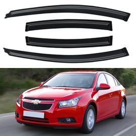 YQAUTEC Window Visors Rain Guards Shield for 2011-2015 Chevy Cruze Sedan, Window Wind Deflectors Vent Shades for 2016 Cruze Limited