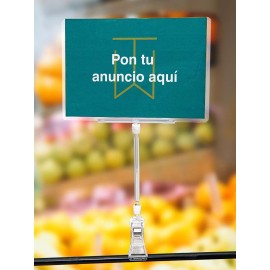 Exhivit Pinza Acrilico  C/ Protector Y Extensión Porta Grafico 5 Pz