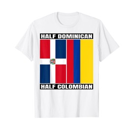 Half Dominican Republic Half Colombian Roots Colombia Flag T-Shirt