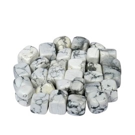 1lb Howlite Tumbled Stones, Polished Crystals Healing, Natural Stones, Feng Shui, Chakra Balancing, Good Luck, Reiki Gift, Home Decor, Bulk Stones