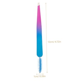 VICASKY Portable Stainless Steel Eyebrow Tweezer Tool Brush Travel-friendly Beauty Essential for Eyebrow Shaping and Grooming Stylish Gradient and Design