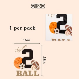 Capiont Basketball Themed 2nd Birthday Decal Sign - It's Game Time Basketball Decor, Sport Theme Birthday Party Supplies