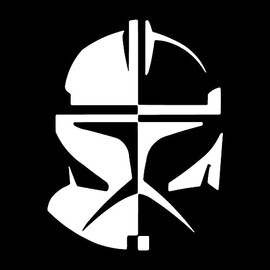 Clone Trooper Helmet NOK Decal Vinyl Sticker |Cars Trucks Vans Walls Laptop|White |5.5 x 4.2 in|NOK1491