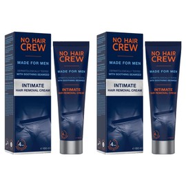 No Hair Crew Men's Hair Removal Intimate Cream For Body Sensitive Areas, 100ml, 2 Pieces / 노헤어크루 남성용 제모 인티메이트 크림 포바디 민감부위용, 100ml, 2개