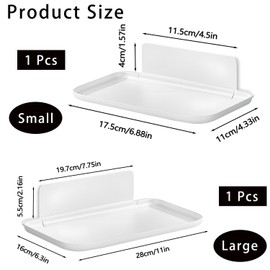 Foldable Wall Shelf for Bathroom & Kitchen – Space Saving Hanging Rack, Mounted Floating Shelf for Towels, Phones, Toiletries Durable Stylish Home Organization (2 Pcs)