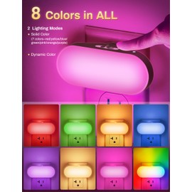 DORESshop RGB Night Lights Plug into Wall, 4 Pack Dusk to Dawn Color Changing Night Light Night Light for Bedroom, Kids Room