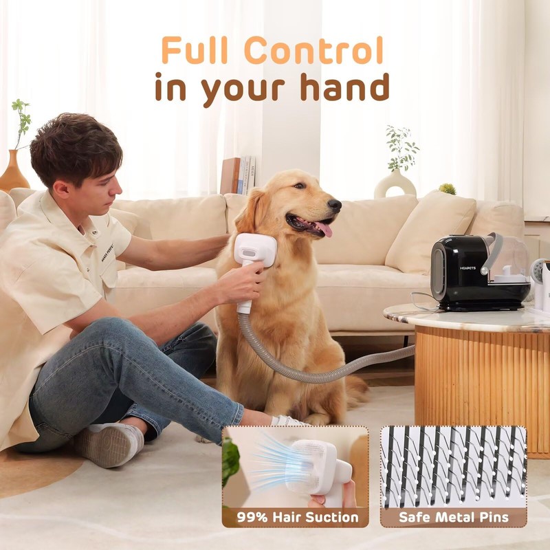 HEAPETS Dog Grooming Vacuum Kit - 3L Vacuum with 7