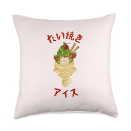 Tizzy Taiyaki Aisu Fish Ice Cream Throw Pillow, 18x18, Multicolor