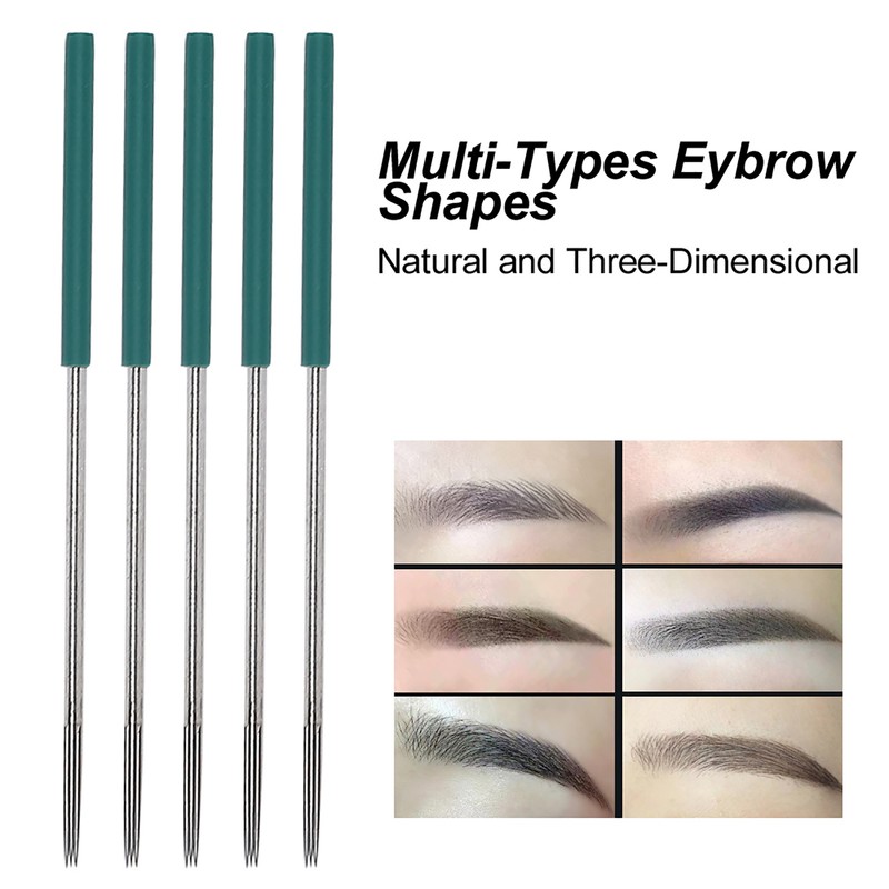 50PCS Professional Eyebrow Tattoo Needles Microblading Pen Shading Blades Permanent