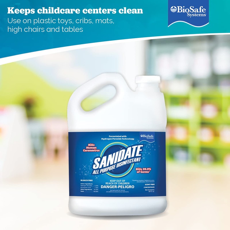 BioSafe Systems SaniDate All Purpose Disinfectant, 2 Gallon, unscented