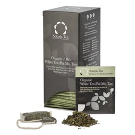 Solaris Tea - Organic White Tea (Pai Mu Tan) | 100% Organic Whole Leaf Tea | Certified Vegan | 40x Biodegradable Stitched Teabags, (1 x 60 g)