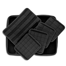 Vault Case Standard Knife Accessory Display Case, 5 Removable Panels, 85 Elastic Slots, Folding Knife Case (Carbon)