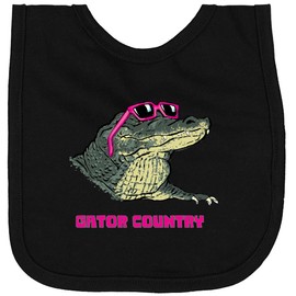 inktastic Gator Country Sunny Gator in Pink Sunglasses Newborn Bib Black 38559
