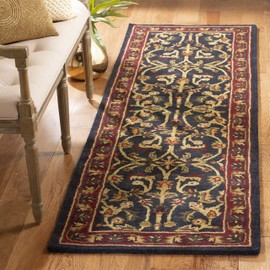 Safavieh Heritage Collection HG953A Handmade Traditional Oriental Premium Wool Runner, 2'3" x 8' , Black / Red