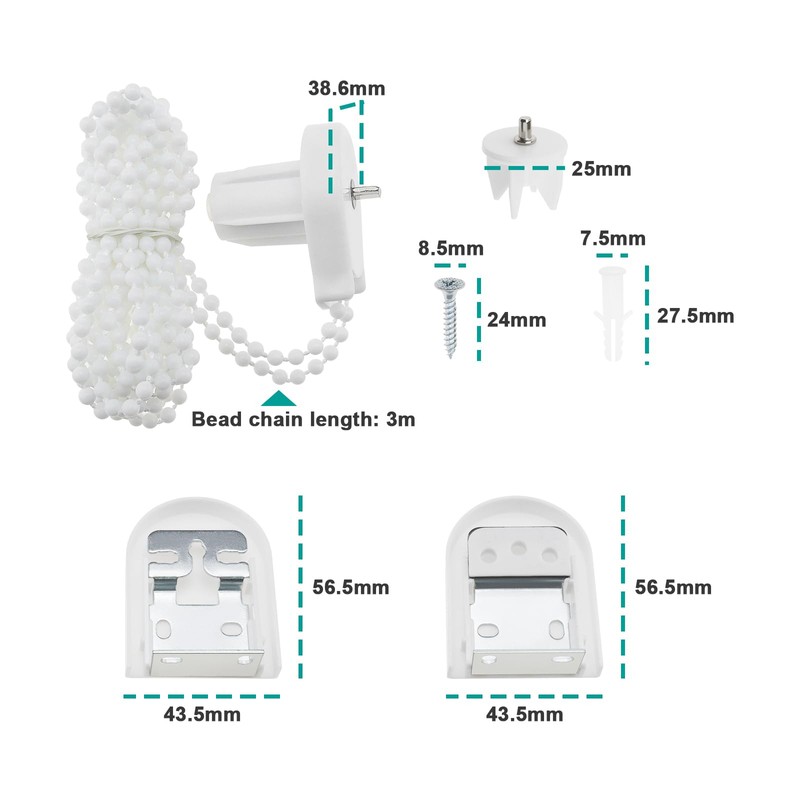 ECSiNG 25 mm Roller Blind Repair Kit Plastic Roller Blind