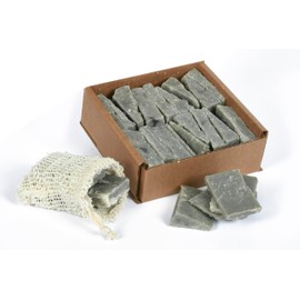 Pure Artisan Bar Soap Handmade with 100% Fair Trade Organic Oils, Cold Process Cut-offs by BeeTheLight (4 lb Bulk Cut-offs w/Soap Saver Bag, Mint and Clay)