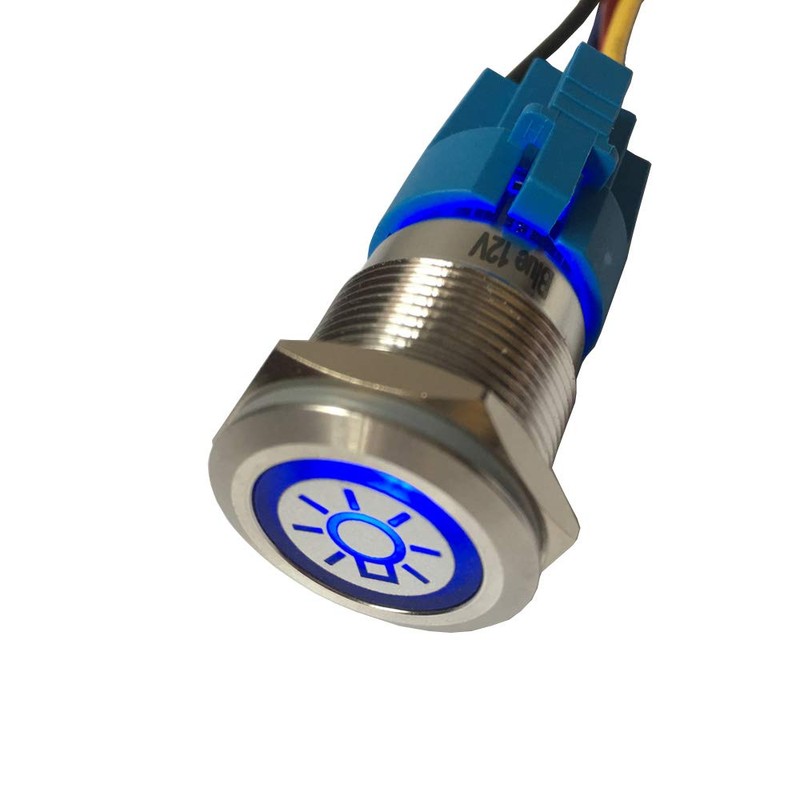 Mintice 12V Car Vehicle Blue LED Light Headlight Push Button