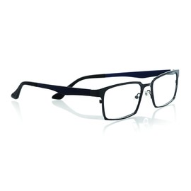 eyebobs Protractor Unisex Premium Readers, Black Stainless Steel Front with Yellow Nylon Temples in a Matte Finish, 3.50 Magnification